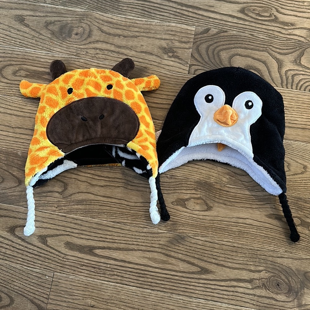Two reversible super soft warm and thick hats tuques